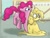 Size: 1146x872 | Tagged: safe, artist:variant, edit, imported from derpibooru, fluttershy, pinkie pie, earth pony, pony, a friend in deed, batter, cake batter, female, fetish, flutterprey, image macro, imminent vore, impossibly wide mouth, mare, meme, pinkie pred, scene interpretation, vore