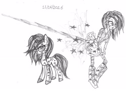 Size: 2772x2003 | Tagged: safe, artist:ga5pumpe, imported from derpibooru, oc, equestria girls, equestria girls-ified, fart, monochrome, pencil, ponified, rule 63, wip