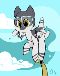 Size: 1280x1600 | Tagged: safe, artist:mt, imported from derpibooru, oc, oc only, original species, plane pony, pony, cloud, cuban 800, plane, solo