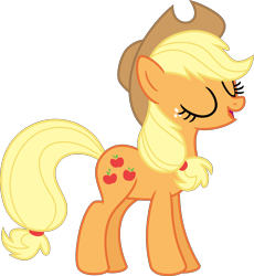 Size: 5000x5443 | Tagged: safe, artist:lman225, imported from derpibooru, applejack, earth pony, pony, absurd resolution, eyes closed, female, open mouth, simple background, solo, transparent background, vector