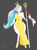 Size: 2200x3000 | Tagged: safe, artist:wynsten, imported from derpibooru, princess celestia, anthro, unguligrade anthro, clothes, dress, female, lidded eyes, scepter, side slit, simple background, solo, wide hips