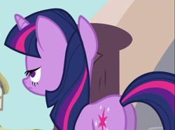 Size: 654x487 | Tagged: safe, imported from derpibooru, screencap, twilight sparkle, pony, it's about time, butt, cropped, female, mare, plot, solo