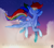 Size: 400x350 | Tagged: safe, artist:dragon9913, imported from derpibooru, rainbow dash, female, flying, solo, watermark