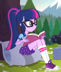 Size: 548x638 | Tagged: safe, imported from derpibooru, screencap, sci-twi, twilight sparkle, equestria girls, legend of everfree, clothes, converse, cute, female, legs, shoes, sneakers, solo, twiabetes