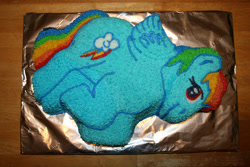 Size: 1024x683 | Tagged: safe, imported from derpibooru, rainbow dash, cake, food, irl, photo, solo