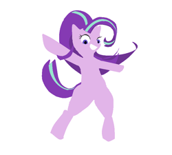 Size: 770x692 | Tagged: safe, imported from derpibooru, starlight glimmer, pony, bipedal, female, looking at you, open mouth, simple background, smiling, solo, white background