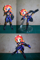 Size: 700x1029 | Tagged: safe, artist:combatkaiser, imported from derpibooru, sunset shimmer, equestria girls, action figure, blackarachnia, body swap, doll, equestria girls minis, eqventures of the minis, female, irl, photo, toy, transformers, transformers animated