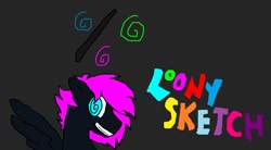 Size: 1192x660 | Tagged: safe, artist:brony96, imported from derpibooru, oc, oc only, oc:loony sketch, ms paint, solo, wallpaper