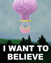 Size: 600x750 | Tagged: artist needed, safe, imported from derpibooru, spike, twilight sparkle, hot air balloon, i want to believe, looking down, tree, twinkling balloon
