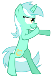 Size: 2299x3333 | Tagged: safe, artist:zvn, imported from derpibooru, lyra heartstrings, pony, bipedal, female, punch, simple background, smiling, solo, transparent background, vector