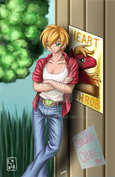 Size: 600x927 | Tagged: safe, artist:yunsildin, imported from derpibooru, big macintosh, human, humanized, male, solo, watermark