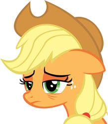 Size: 10428x11967 | Tagged: safe, artist:cyanlightning, imported from derpibooru, applejack, every little thing she does, .svg available, absurd resolution, female, hat, simple background, solo, tired, transparent background, vector