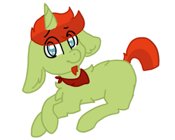 Size: 649x521 | Tagged: safe, artist:rainbowcrystalarts, imported from derpibooru, oc, oc only, oc:dragon heart, pony, unicorn, bandana, chest fluff, clothes, cute, ear fluff, facial hair, floppy ears, fluffy, goatee, leg fluff, looking at you, lying down, male, no armor, no pupils, scarf, simple background, solo, stallion, white background