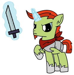 Size: 784x786 | Tagged: safe, artist:thefanficfanpony, imported from derpibooru, oc, oc only, oc:dragon heart, solo, sword, weapon