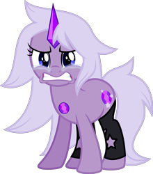 Size: 4795x5443 | Tagged: safe, artist:osipush, imported from derpibooru, gem pony, pony, unicorn, absurd resolution, amethyst, amethyst (steven universe), crossover, crying, crystal horn, gem, gem (race), hilarious in hindsight, horn, ponified, quartz, sad, scene interpretation, solo, steven universe