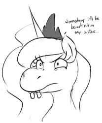 Size: 576x696 | Tagged: safe, anonymous artist, imported from derpibooru, princess luna, bucktooth, bust, female, solo