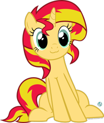 Size: 1800x2109 | Tagged: safe, artist:arifproject, imported from derpibooru, sunset shimmer, pony, unicorn, :3, cute, female, mare, shimmerbetes, simple background, sitting, sitting catface meme, solo, transparent background, vector