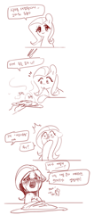 Size: 400x945 | Tagged: artist needed, safe, imported from derpibooru, fluttershy, comic, crying, food, korean, surprised, translated in the comments, vulgar