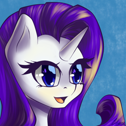 Size: 900x900 | Tagged: safe, artist:chaosangeldesu, imported from derpibooru, rarity, bust, female, open mouth, portrait, solo