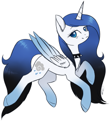 Size: 1273x1414 | Tagged: safe, artist:doekitty, imported from derpibooru, oc, oc only, oc:chrysalis galaxy, alicorn, pony, alicorn oc, choker, simple background, solo, spiked choker, transparent background