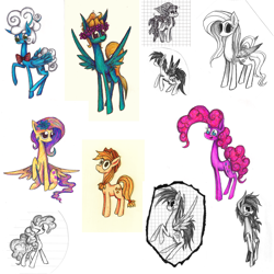 Size: 3000x3000 | Tagged: safe, artist:that-was-weird, imported from derpibooru, applejack, fluffy clouds, fluttershy, pinkie pie, rainbow dash, tree hugger, zephyr breeze, oc