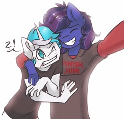 Size: 1024x986 | Tagged: safe, artist:hiccupsdoesart, deleted from derpibooru, imported from derpibooru, oc, oc only, oc:bramble snap, oc:neon blitz, anthro, anthro oc, hug, selfie, surprised