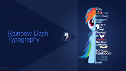 Size: 2560x1440 | Tagged: safe, artist:thundy-r, artist:tryhardbrony, imported from derpibooru, rainbow dash, pegasus, pony, 10 seconds flat, 20% cooler, cutie mark, female, mare, solo, typography, vector, wallpaper