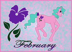 Size: 7014x5100 | Tagged: safe, artist:faerie-starv, imported from derpibooru, absurd resolution, birthflower ponies, february violet, female, g1, solo