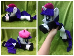 Size: 1600x1200 | Tagged: safe, artist:equinepalette, imported from derpibooru, rarity, sweet and elite, beanie (plushie), beatnik rarity, clothes, hand, hat, irl, photo, plushie, prone, shoes, solo, sweater