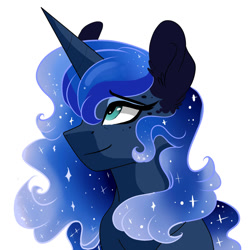 Size: 1024x1024 | Tagged: safe, artist:scarletskitty12, imported from derpibooru, princess luna, cute, female, looking up, lunabetes, simple background, solo