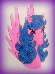 Size: 844x1125 | Tagged: safe, artist:applejack-1982, imported from derpibooru, firefly, bust, female, g1, portrait, solo, spread wings, traditional art