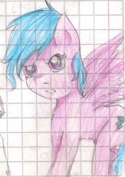 Size: 708x1003 | Tagged: safe, artist:wrath-marionphauna, imported from derpibooru, firefly, female, g1, graph paper, solo, traditional art
