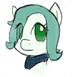 Size: 385x415 | Tagged: safe, artist:heylookasquirrel, imported from derpibooru, oc, oc only, oc:emerald jewel, colt quest, bandana, child, colt, cute, femboy, foal, hair over one eye, hnnng, male, solo