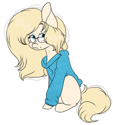 Size: 2420x2679 | Tagged: safe, artist:maximpy, artist:popcornhorns, deleted from derpibooru, imported from derpibooru, oc, oc only, earth pony, pony, clothes, female, glasses, mare, simple background, solo, sweater, transparent background