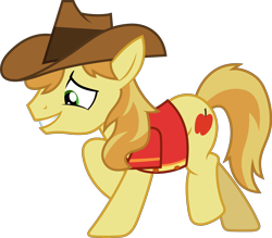 Size: 7293x6400 | Tagged: safe, artist:deratrox, imported from derpibooru, braeburn, buckball season, .svg available, absurd resolution, grin, male, simple background, smiling, solo, transparent background, vector