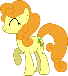 Size: 5000x5571 | Tagged: safe, artist:lman225, imported from derpibooru, carrot top, golden harvest, earth pony, pony, .svg available, absurd resolution, eyes closed, female, mare, raised hoof, simple background, solo, transparent background, vector