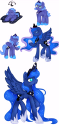 Size: 4270x9050 | Tagged: safe, artist:bewarethemusicman, imported from derpibooru, princess luna, absurd resolution, age progression, crib mobile, female, filly, s1 luna, simple background, solo, white background, woona, younger