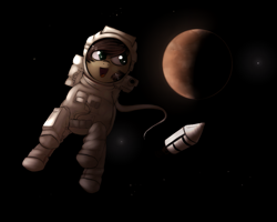 Size: 1391x1113 | Tagged: safe, artist:marsminer, imported from derpibooru, oc, oc only, oc:keith, astronaut, mars, solo, space, spaceship, spacesuit