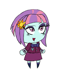 Size: 523x601 | Tagged: safe, artist:mildockart, imported from derpibooru, sunny flare, equestria girls, friendship games, chibi, female, solo