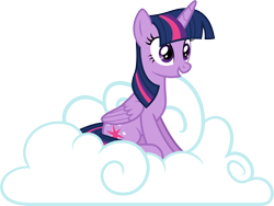 Size: 6001x4515 | Tagged: safe, artist:deratrox, imported from derpibooru, twilight sparkle, alicorn, pony, testing testing 1-2-3, .svg available, absurd resolution, adobe illustrator, cloud, female, folded wings, grin, mare, simple background, sitting, smiling, solo, transparent background, twilight sparkle (alicorn), vector