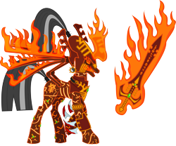 Size: 3057x2544 | Tagged: safe, artist:realien-chan, imported from derpibooru, alicorn, eldar, pony, avatar, avatar of khaine, craftworld, fire, flaming sword, god, kaela mensha khaine, khaine, ponified, simple background, solo, sword, topknot, transparent background, wailing doom, warhammer (game), warhammer 40k, weapon, yin-yang