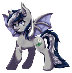 Size: 509x512 | Tagged: safe, artist:starletnightwind, imported from derpibooru, oc, oc only, oc:daturea eventide, bat pony, pony, cute, simple background, smiling, solo, transparent background