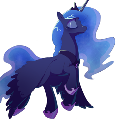 Size: 1000x1000 | Tagged: safe, artist:bluedrg19, artist:fornicata, artist:weatherly, imported from derpibooru, princess luna, alicorn, pony, eyes closed, female, mare, simple background, smiling, solo, white background