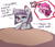 Size: 1500x1300 | Tagged: safe, artist:buttersprinkle, imported from derpibooru, maud pie, pinkie pie, earth pony, pony, angry, blatant lies, blushing, cupcake, cute, dialogue, duo, female, food, frosting, lies, mare, maudabetes, offscreen character, open mouth, out of character