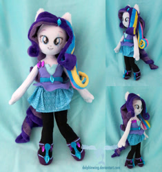 Size: 1024x1090 | Tagged: safe, artist:dollphinwing, imported from derpibooru, rarity, equestria girls, rainbow rocks, irl, photo, plushie, ponied up, solo