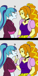 Size: 1000x2000 | Tagged: safe, artist:raika0306, imported from derpibooru, adagio dazzle, sonata dusk, equestria girls, rainbow rocks, comic, duo, fangs, open mouth