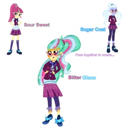 Size: 1000x1000 | Tagged: safe, artist:doraemonfan4life, imported from derpibooru, sour sweet, sugarcoat, equestria girls, fusion, multiple arms