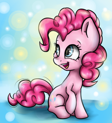 Size: 1369x1495 | Tagged: safe, artist:gaelledragons, imported from derpibooru, pinkie pie, female, open mouth, sitting, solo