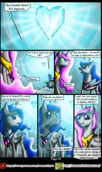 Size: 1200x2021 | Tagged: safe, artist:bonaxor, imported from derpibooru, princess celestia, princess luna, pony, comic:corruption, comic, crystal heart, dark magic, magic, vulgar