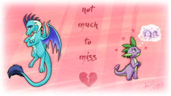 Size: 4000x2250 | Tagged: safe, artist:dragonwolfrooke, imported from derpibooru, princess ember, rarity, spike, emberspike, heartbreak, jealous, male, shipping, sparity, straight